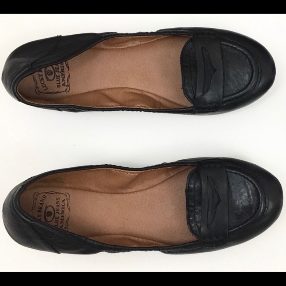Lucky Brand Penny Loafer Flats - Black - Size 9.5